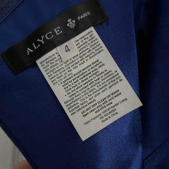 Blue Strapless Prom Dress - Picture 5 of 5